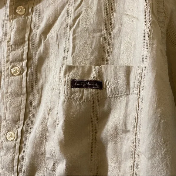 3/$18 Lucky Brand Dungarees Vintage Y2K Button Down Short Sleeve Shirt Large - Picture 2 of 5